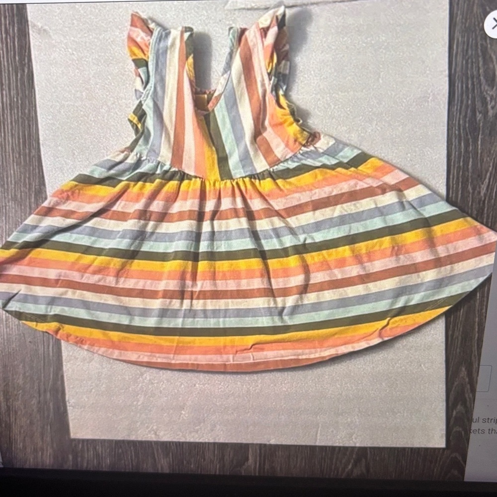 Hannah Andersson Super Soft Multi-Color Stripe Skater Dress 4 RainbowBright Twee - Picture 4 of 7